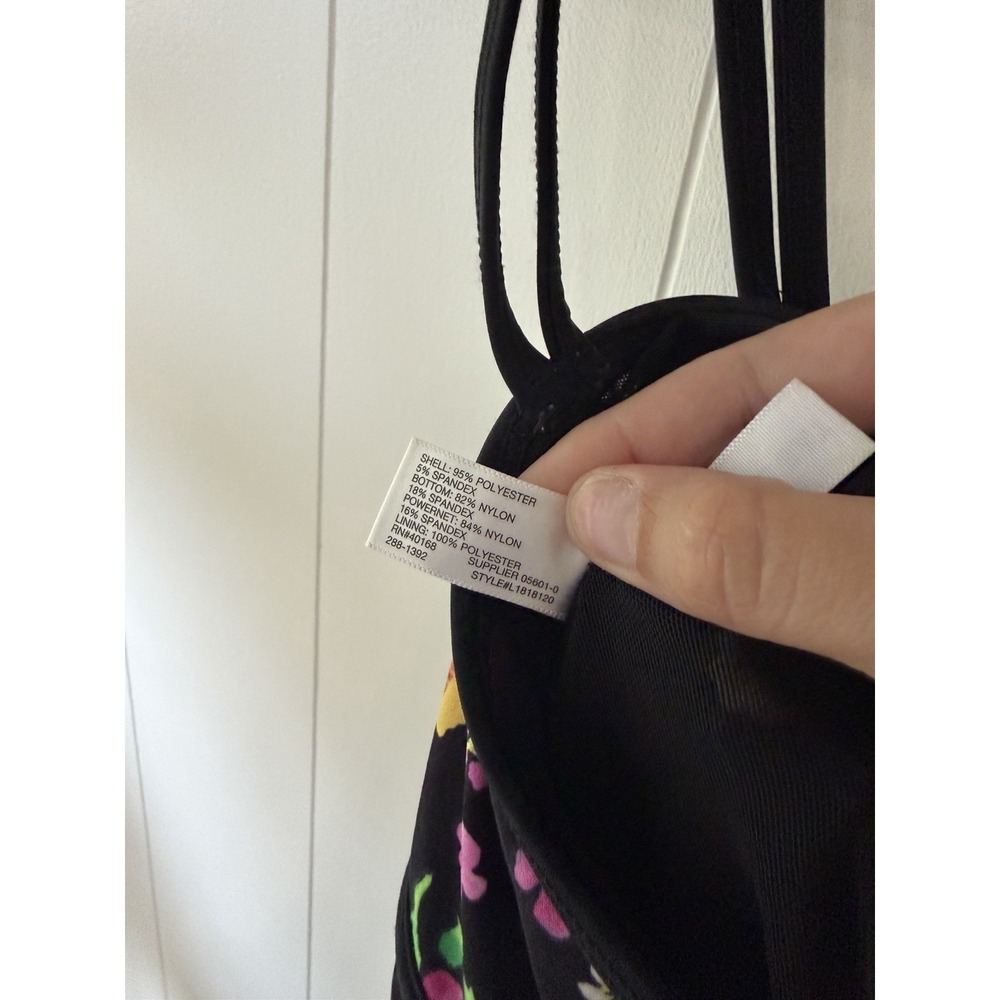 St. John's Bay Women's Size 12 Black Floral Swim Dress One Piece Swimsuit - Picture 4 of 9